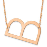14K Rose Gold Polished Large Letter Initial Necklace view