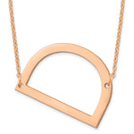 14K Rose Gold Polished Large Letter Initial Necklace view