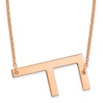 14K Rose Gold Polished Large Letter Initial Necklace view