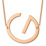 14K Rose Gold Polished Large Letter Initial Necklace view
