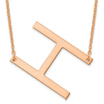 14K Rose Gold Polished Large Letter Initial Necklace view