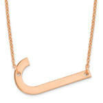14K Rose Gold Polished Large Letter Initial Necklace view