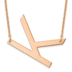 14K Rose Gold Polished Large Letter Initial Necklace view