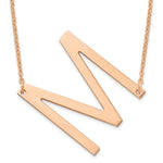 14K Rose Gold Polished Large Letter Initial Necklace view
