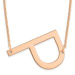 14K Rose Gold Polished Large Letter Initial Necklace view