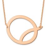 14K Rose Gold Polished Large Letter Initial Necklace view