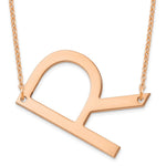 14K Rose Gold Polished Large Letter Initial Necklace view