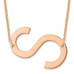 14K Rose Gold Polished Large Letter Initial Necklace view