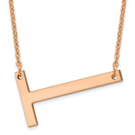 14K Rose Gold Polished Large Letter Initial Necklace view