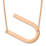 14K Rose Gold Polished Large Letter Initial Necklace view