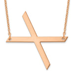 14K Rose Gold Polished Large Letter Initial Necklace view