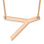 14K Rose Gold Polished Large Letter Initial Necklace view