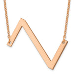 14K Rose Gold Polished Large Letter Initial Necklace view