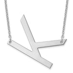 14K White Gold Polished Large Necklace view
