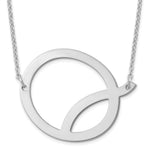 14K White Gold Polished Large Necklace view