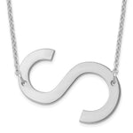14K White Gold Polished Large Necklace view