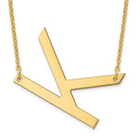 14K Yellow Gold Polished Large Letter Initial Necklace view