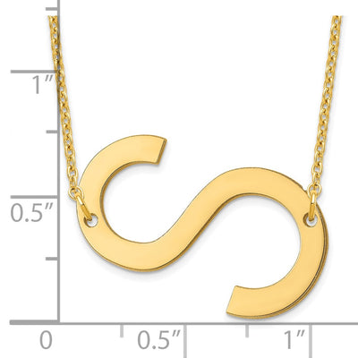 14K Yellow Gold Polished Large Letter S Necklace