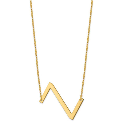14K Yellow Gold Polished Large Letter Z Necklace