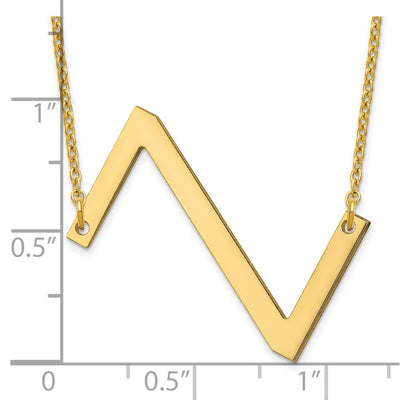 14K Yellow Gold Polished Large Letter Z Necklace