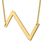 14K Yellow Gold Polished Large Letter Initial Necklace view