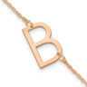 14K Rose Gold Polished Small Letter B Bracelet
