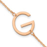 14K Rose Gold Polished Small Letter G Bracelet
