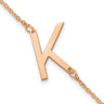 14K Rose Gold Polished Small Letter K Bracelet