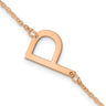 14K Rose Gold Polished Small Letter P Bracelet