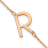 14K Rose Gold Polished Small Letter R Bracelet