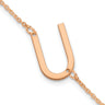 14K Rose Gold Polished Small Letter U Bracelet