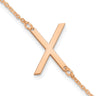 14K Rose Gold Polished Small Letter X Bracelet
