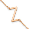 14K Rose Gold Polished Small Letter Z Bracelet