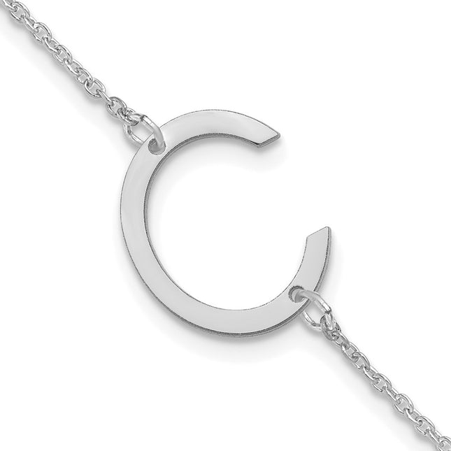 14K white gold letter C bracelet