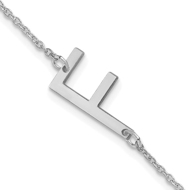 14K white gold letter F bracelet
