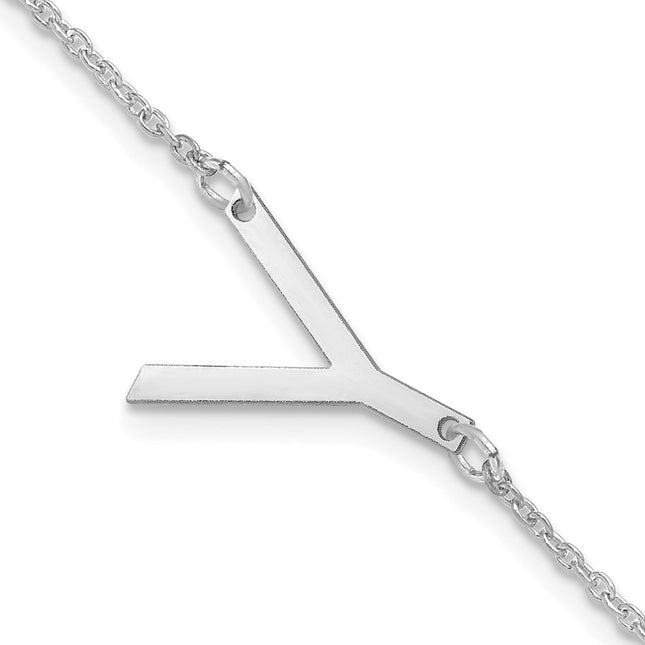 14K white gold letter Y bracelet