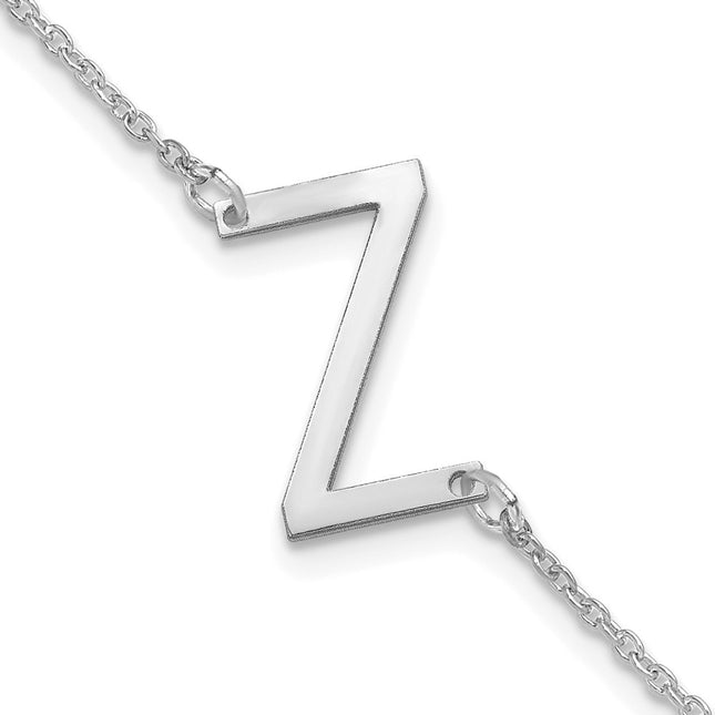 14K white gold letter Z bracelet