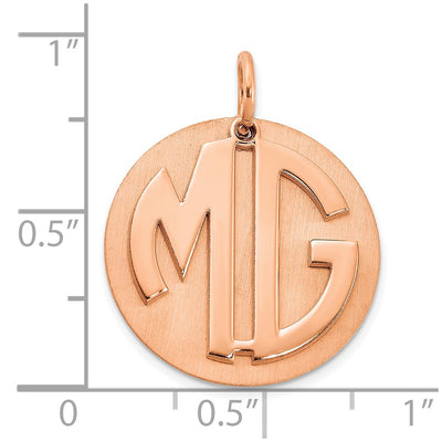 Sterling Silver/Rose-plated Reversible Monogram Disc Charm
