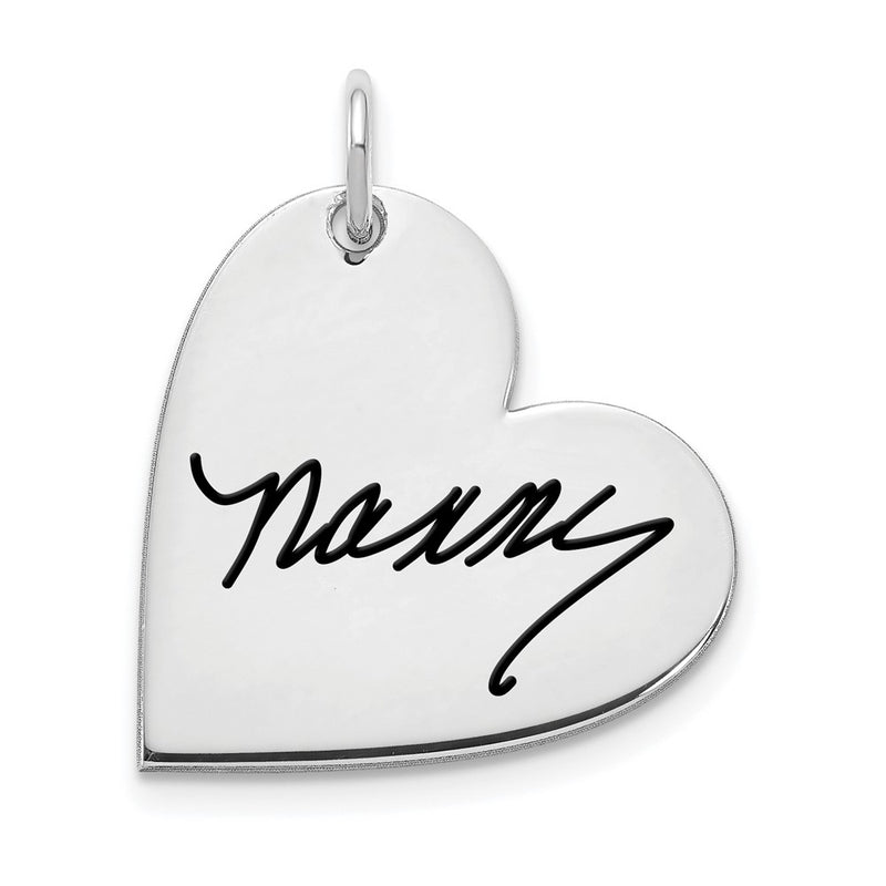 14K white gold signature charm