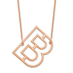 14K Rose Gold Sideways Cut-out Initial A Necklace view