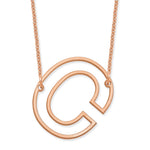 14K Rose Gold Sideways Cut-out Initial A Necklace view