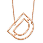 14K Rose Gold Sideways Cut-out Initial A Necklace view
