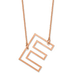 14K Rose Gold Sideways Cut-out Initial A Necklace view
