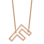 14K Rose Gold Sideways Cut-out Initial A Necklace view