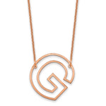 14K Rose Gold Sideways Cut-out Initial A Necklace view