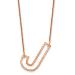 14K Rose Gold Sideways Cut-out Initial A Necklace view