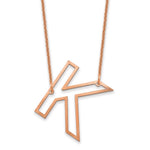 14K Rose Gold Sideways Cut-out Initial A Necklace view