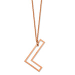 14K Rose Gold Sideways Cut-out Initial A Necklace view