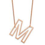 14K Rose Gold Sideways Cut-out Initial A Necklace view