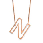 14K Rose Gold Sideways Cut-out Initial A Necklace view